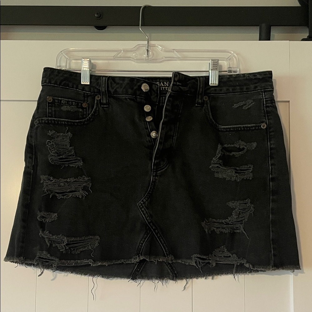 American Eagle Outfitters Charcoal Denim Skirt